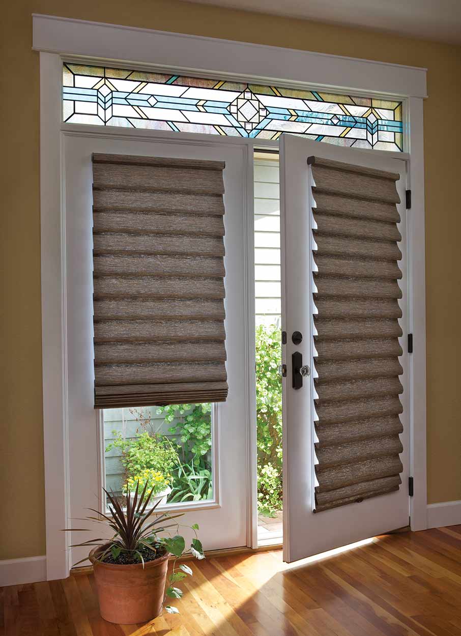 roman shades for doors by ashade above window fashions, blinds showroom in davie florida